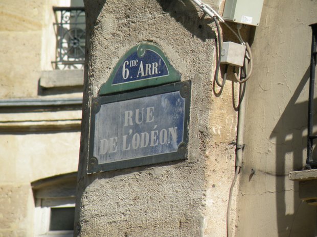  plaque de rue, rue de l'Odéon
